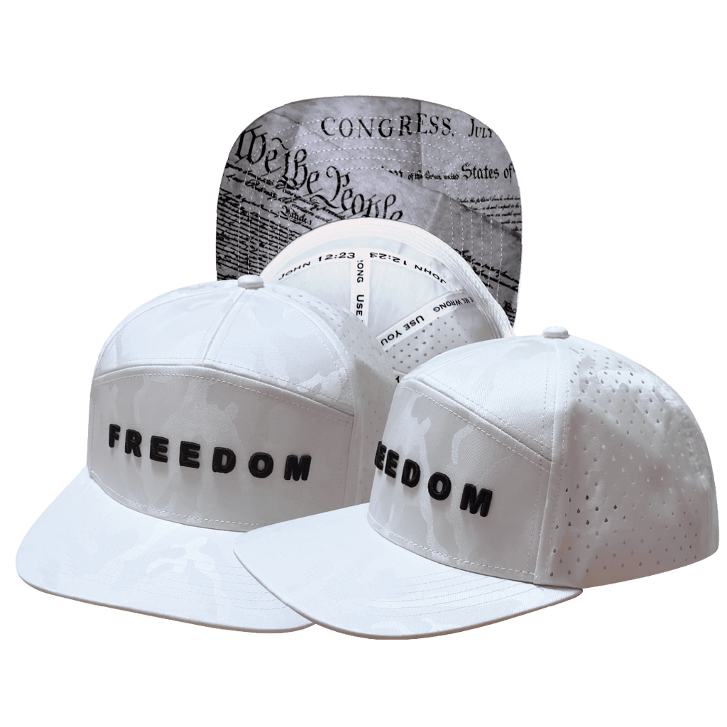 FREEDOM Hat - White Camo - Flat Bill - Laser Mesh