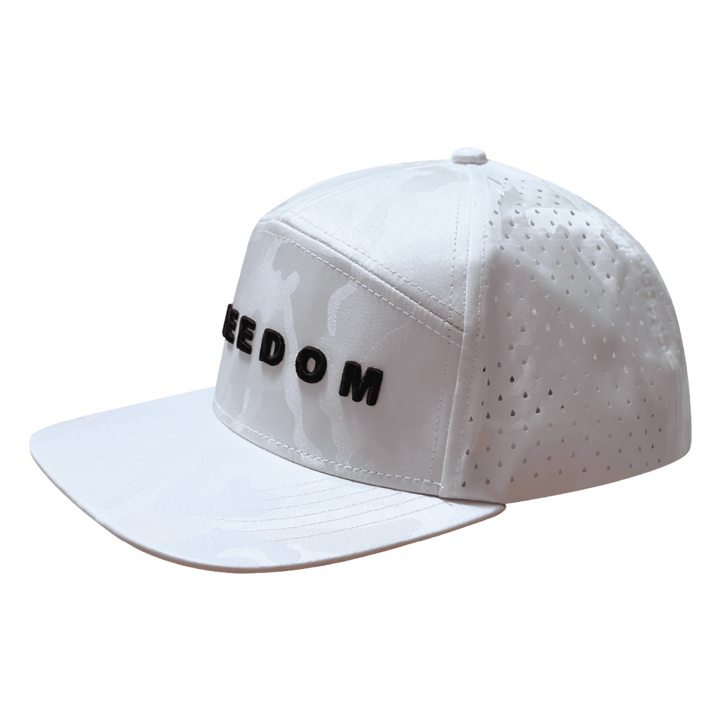 FREEDOM Hat - White Camo - Flat Bill - Laser Mesh